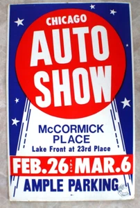 Vintage 1970er Chicago Auto Show Poster McCormick Place Original 22" x 13 7/8" - Bild 1 von 13