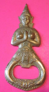 Antiker REINER BRONZE THRILAND Prinzessin Dame Soda Bier Flaschenöffner 1940 Jahr - Bild 1 von 4