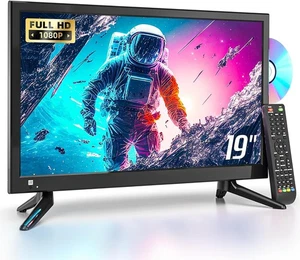 TV with Built-in DVD Player 19 INCH 1080p Monitor, Home, Kitchen, RV, Office - Picture 1 of 10