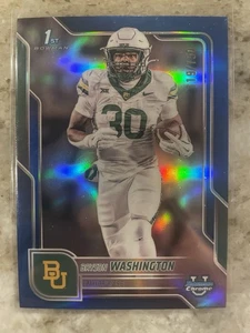 Bowman University 2025 cromo Bryson Washington #56 refractor azul/150 Baylor - Imagen 1 de 2