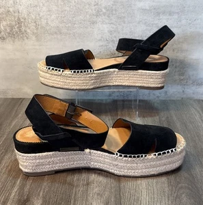 New Franco Sarto A-Lexie Espadrille Wedge Sandal Black Size US 11 EU 41 - Picture 1 of 5