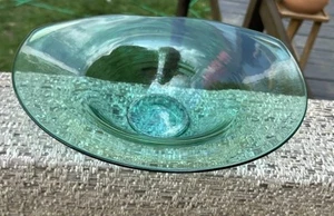 Blenko Glass Large Vintage asymmetrical bowl, In seafoam green. Winslow Anderson - Picture 1 of 7