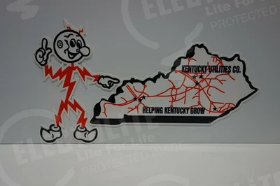 Reddy Kilowatt KENTUCKY UTILITIES ELECTRIC COMPANY Power ELECTRICIAN GIFT SIGN - Image 1 of 3