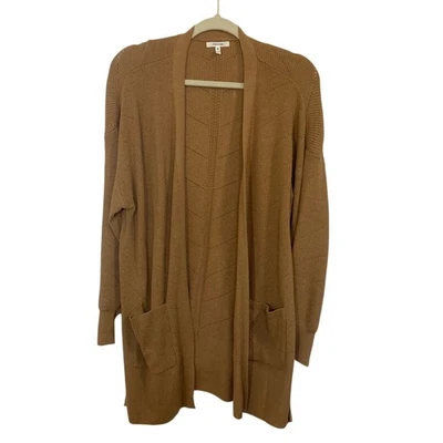 Cárdigan de punto Maurice's Goldenrod marrón frente abierto talla L boho playa otoño acogedor Foto 1 de 4