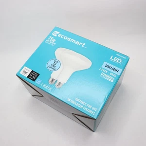 (2-Pk) EcoSmart Light Bulb Dimmable 5000K Daylight BR40 75W Eqv - Picture 1 of 4