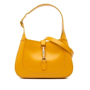 Authenticated Gucci Small skin Jackie 1961 Crossbody Yellow Calf Leather Bag - Picture 1 of 11
