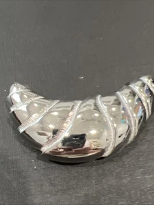 MJent Brooch Silvertone Signed - Picture 1 of 10