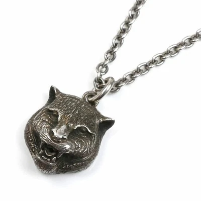 GUCCI Collar Cabeza de Tigre Plata 925 Para Hombre Cadena 60cm Usado De Japón Foto 1 de 4