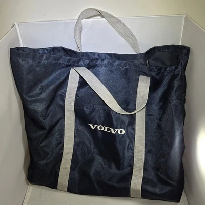 Volvo Tote Bag Blue Nylon Canvas Sholder Travel Embroidered - Image 1 of 4
