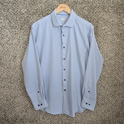 Jos A Bank Shirt Mens Medium Blue Button Up Traveler Motion Tailored Fit Stretch - Image 1 of 4