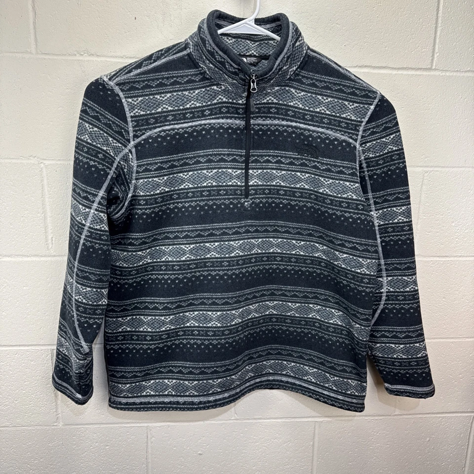 The North Face 1/4 Zip Fleece Jacket Fair Isle Aztec Mens 2XL Tsillan Sweater - Image 1 of 4