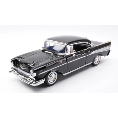 CHEVROLET BEL AIR HARDTOP 1957 BLACK 1:18 Motormax Auto Stradali Modellino Nuovo - Immagine 1 di 2