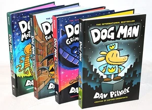 Dog Man Hardcover Books Lot of 4 Dav Pilkey Graphic Novel Set Series Scholastic - Bild 1 von 4