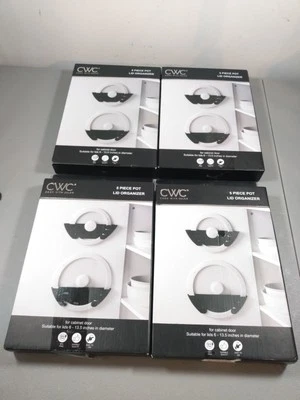 Lot of 4 CWC 5 Piece Black Universal Pot Lid Holder/Organizer for Cabinet Door - Image 1 of 4
