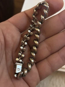 Vintage 7 1/4" Italy Sterling Silver San Marco Bracelet Heavy NICE - No Res - Picture 1 of 8