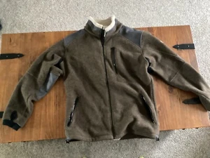 KUHL Fleece Jacket Faux Suede Thumbholes Size L Brown - Picture 1 of 7
