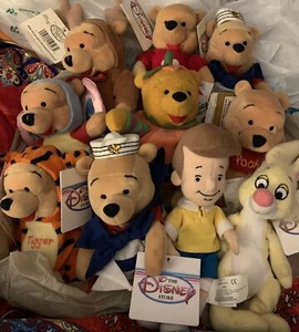 Disney Store Winnie the pooh bean bag lot of 10 NWT beanies - Bild 1 von 2