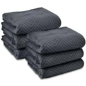 6 Moving Blanket Furniture Pads - Ultra Thick Pro - 40" x 72" Black - Picture 1 of 5