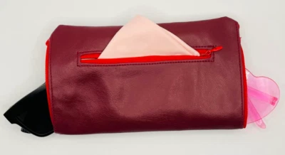 Double Sided Glasses Case for Two Pair with Zipper Quality Full Grain pu Leather - image 1 of 4