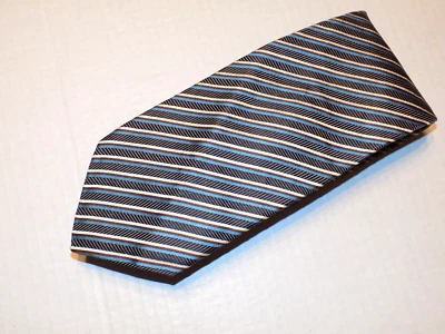 XMI [ PLATINUM ] [ STRIPES/GRAY ] men's tie 100% Silk Made in USA - Image 1 of 3