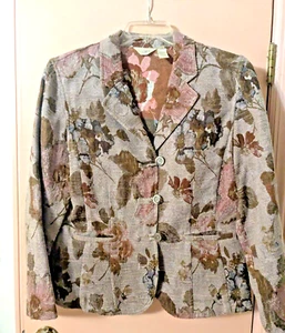 Blazer tapiz floral vintage J. Jill talla 14 - Imagen 1 de 7
