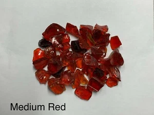 Vidrio de fuego grueso rojo, mediano, fogatas de gas, chimenea de gas, paisaje - Imagen 1 de 1