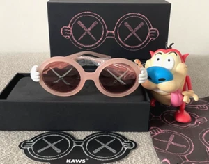NEW KAWS XX SONS & DAUGHTERS PINK SUNGLASSES W CASE ART MICKEY SNOOPY KIDS BASEL - Picture 1 of 5