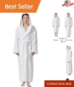 Turkish Cotton Hooded Bathrobe - Absorbent & Breathable - Full Length Options - Picture 1 of 11