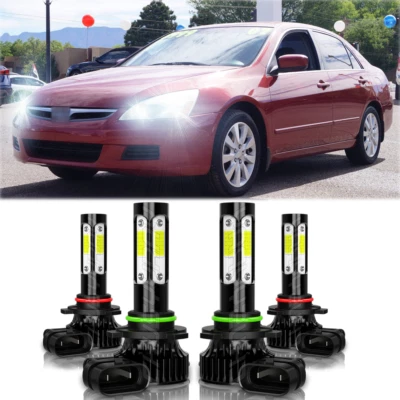 Para Honda Accord 2003-2007 Faro LED 4 bombillas de luz alta/baja 9005 9006 Foto 1 de 4