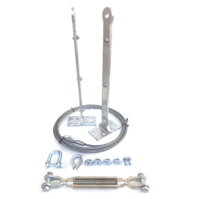 C.S.C. LINEA VITA TETTO 6 MT. COMPLETA DI 2 PALI BASE PIANA H 60 CM. E KIT FUNE