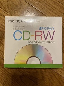 Memorex High Speed CD-RW Discs. 5-Pack. 12x/700MB/80 Min. For Home and PC - Picture 1 of 2