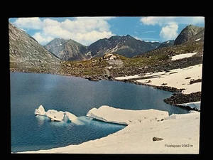 Fluelapass Schweizer Alpen Postkarte Vintage Werbung Souvenir  - Bild 1 von 2
