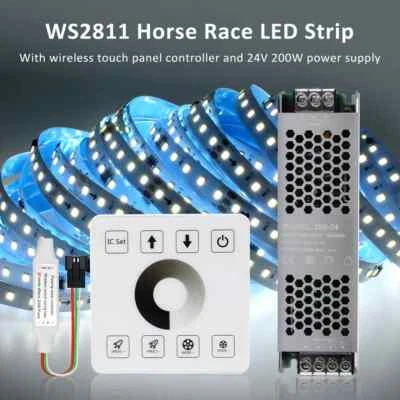 10-15M Running Water Flowing LED Strip 24V WS2811 Chasing Horse Race Light Touch