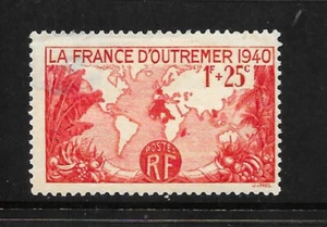 France 1940 1fr25c scarlet Overseas Propaganda Fund vf MINT hinged SG 661 - Picture 1 of 1