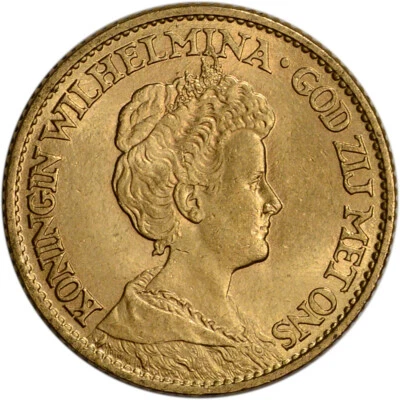 Países Bajos Oro 10 florines (.1947 oz) - AU - Fecha aleatoria Foto 1 de 2