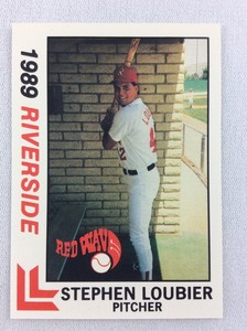 1989 Riverside Red Wave-California League-BEST Baseball Card-Stephen Loubier