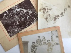 lot 3 Ancienne Photo Militaire Bataillon de Chasseurs Alpins albumine XIXe - Imagen 1 de 5