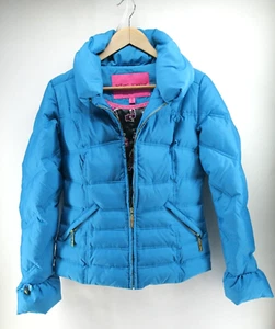 Betsey Johnson Jacket Women XS Blue Quilted Puffer Down Coat - Picture 1 of 13