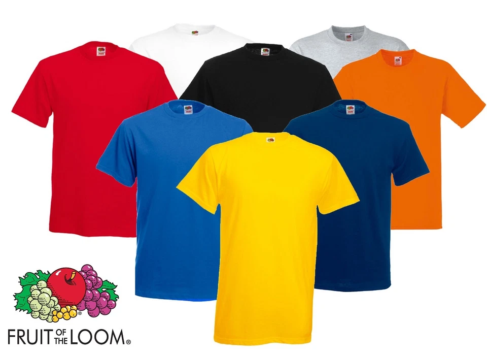 BULK BUY 10 Fruit Of The Loom Plain Cotton T-Shirts WHOLESALE Joblot Job Lot - Image 1 of 1