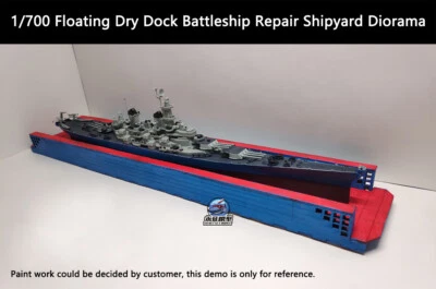 1/700 Floating Dry Dock Battleship Repair Shipyard Diorama - Image 1 of 4