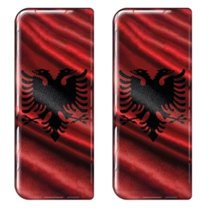 2x Insignias de placa numerada de gel con textura de bandera de Albania - Imagen 1 de 1
