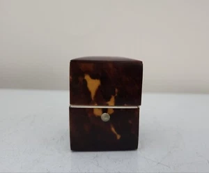 VICTORIAN Faux Tortoiseshell Desk INKWELL Scent Box w/Glass & Sterling Bottle - Bild 1 von 11