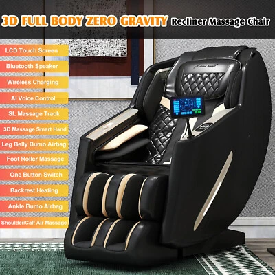 Full Body 3D Massage Chair Zero Gravity SL-Track Recliner AI Voice, Foot Rollers - Image 1 of 4