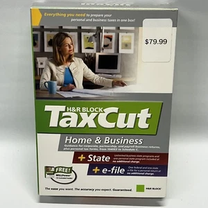 H&R Block Tax Cut Software Home & Business Taxes +State & e-File +Willpower - Picture 1 of 3