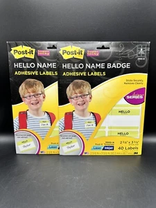 Post-it HELLO NAME BADGE Adhesive Labels-3900-N: 2 Packs - Picture 1 of 2