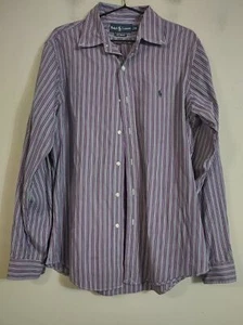 Ralph Lauren Shirt Custom Fit Striped Long Sleeve Mens Size Medium - Picture 1 of 7