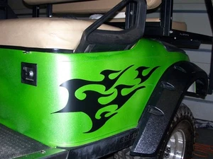 All Make Golf Cart EZGO Club Car Tribal Flame Decals Flames Graphics Decal Set  - Picture 1 of 6