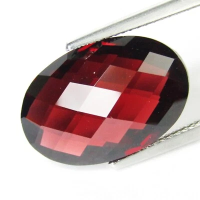 13.00Cts Fantastic Natural Garnet 18x12x6.3mm Oval Checker Cut Loose Gemstone - Image 1 of 4
