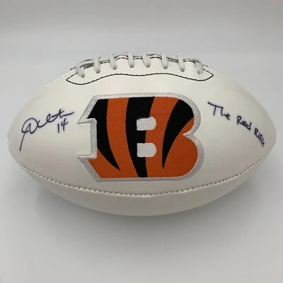 ANDY DALTON assinado CINCINNATI BENGALS logotipo tamanho completo futebol com rifle vermelho - PSA - Imagem 1 de 4