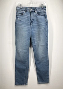 Pantalones de mezclilla American Eagle elásticos lavados ligeros para mamá talla 4 regular tiro alto usados en excelente estado - Imagen 1 de 9